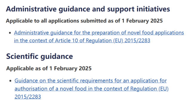 EU,Novel,Food,Guidance,Application,2025