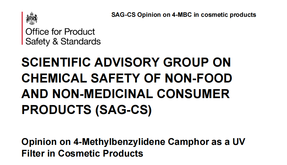 英国,化妆品,SAG-GS,4-甲基苄亚基樟脑